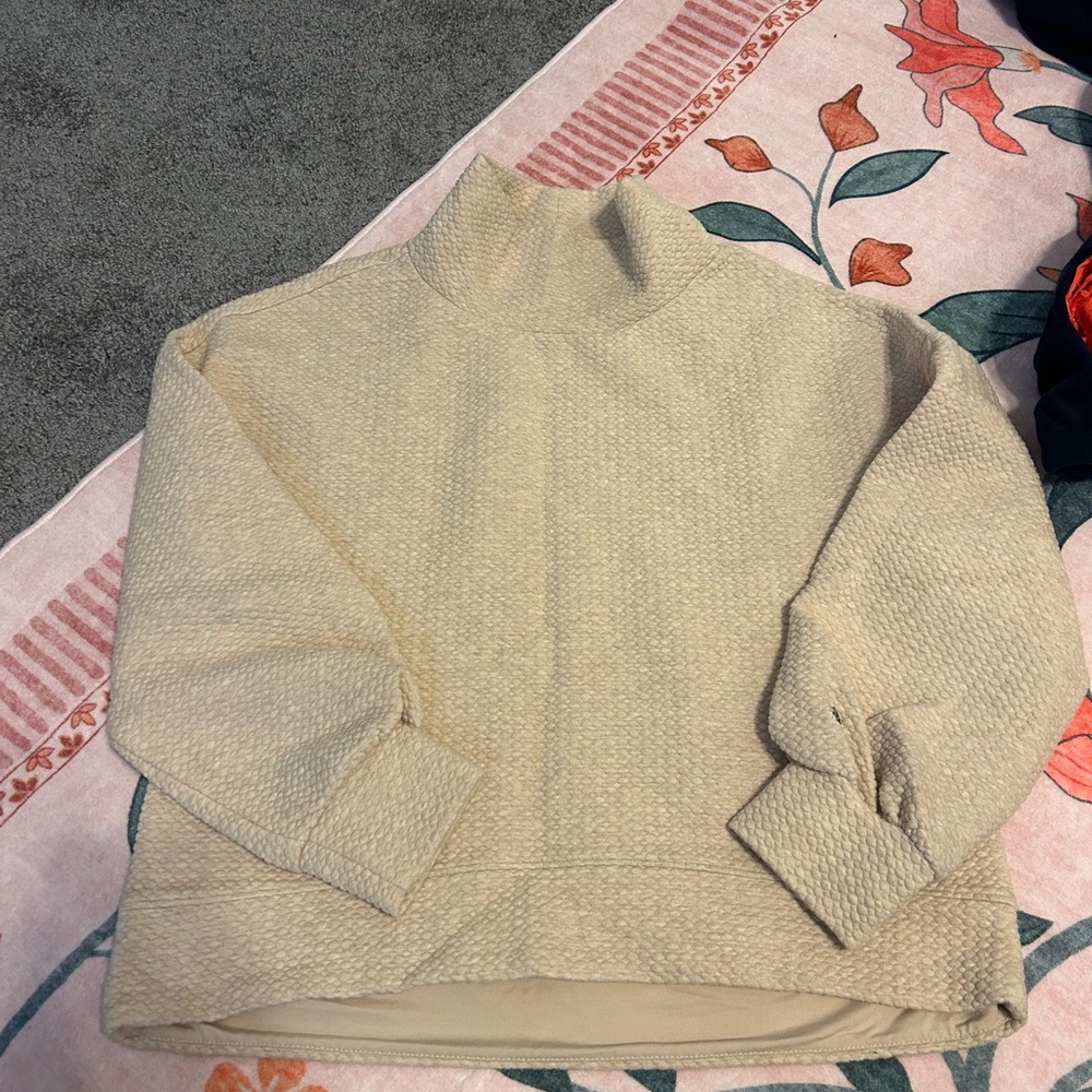 CALIA by Carrie Underwood Textured Cream Turtleneck Sweater